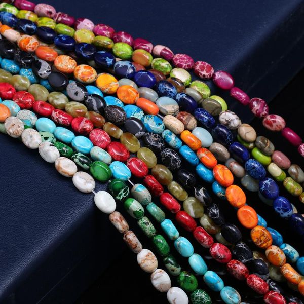 

other 2021 quality egg shaped emperor stone beads fashion jewelry for making necklace bracelet size 6x8mm exquisite gifts