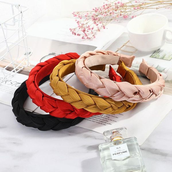 

hair accessories 2021 air wrinkle fashion creative twist braid headband korean pure color versatile fabric headwear