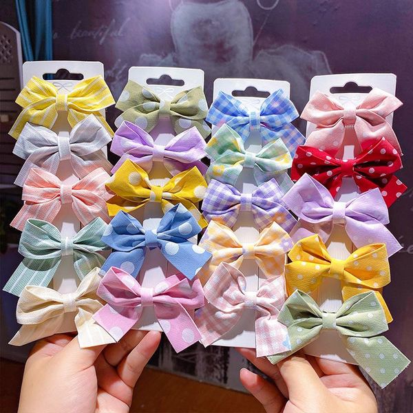 

hair accessories 5 pcs/set cute baby clips flower lattice bows kids girls hairpins dot children headwear barrettes, Slivery;white