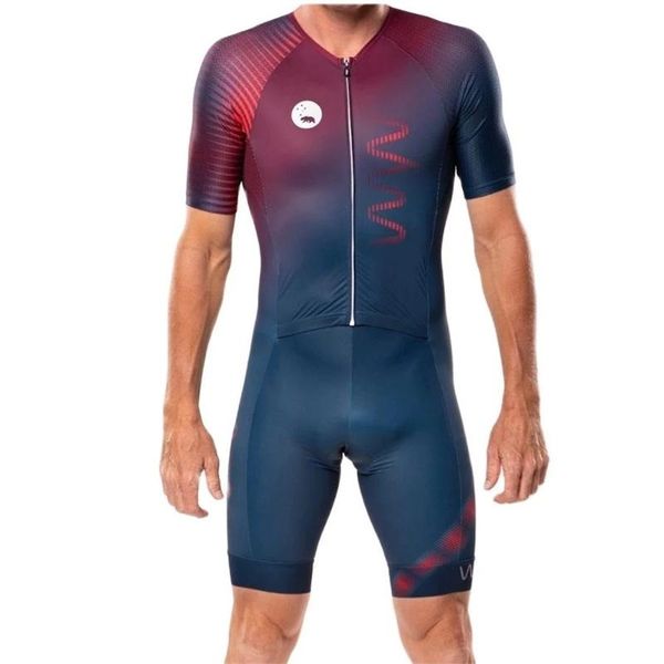 

racing sets wyn republicke triathlon suit men cycling short sleeve lycra jumpsuit trisuit skinsuit bicycle equipment mono ciclismo hombre, Black;blue