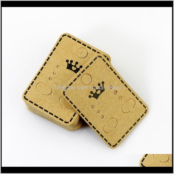 

100pcs/lot shipping 4.5*3.2cm kraft paper crown earring ear studs hanging holder display hang cards vlgg4 pwtpy