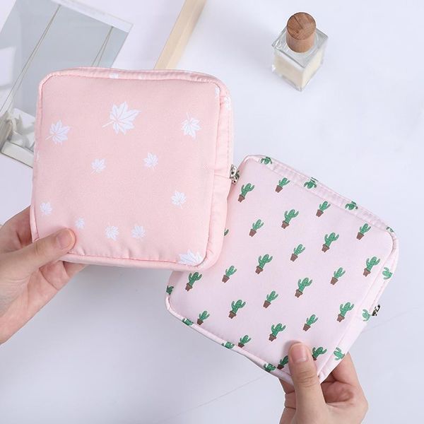 

waterproof tampon storage bag cute sanitary pad pouches portable makeup lipstick key earphone data cables organizer