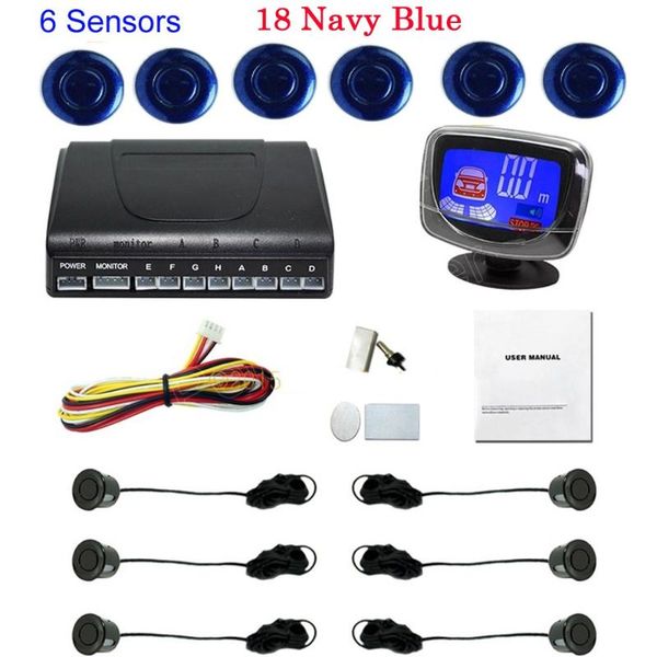 

car rear view cameras& parking sensors style 6 lcd monitor display reverse backup radar sensor 44 colors to choose auto
