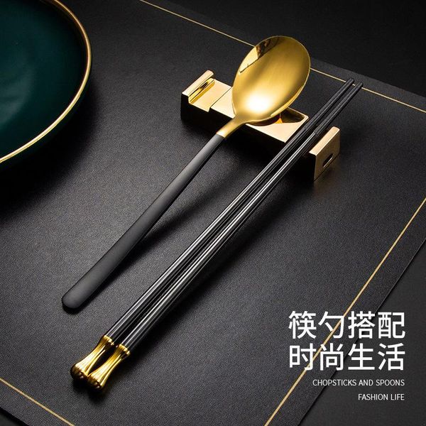 

chopsticks 5 pair of chinese, japanese and korean reusable non-slip alloy el home high temperature creative gift