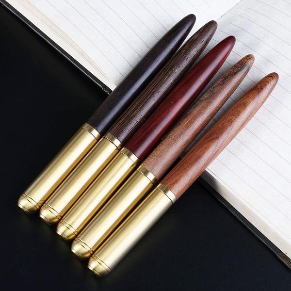 

vintage luxury wooden copper fountain signature pen fine nib 0.7mm writing tool for travel office business dxab pens