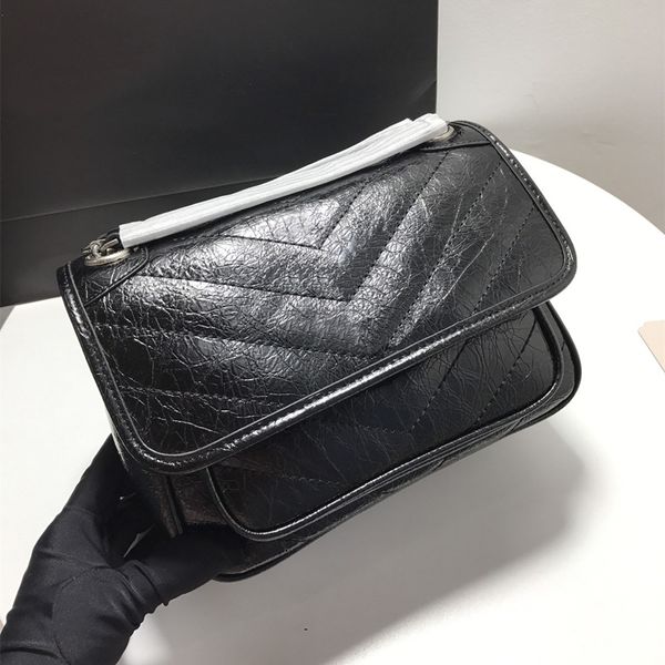 

High quality womens luxury handbag shoulder bags change women wallet Classic letters Oil wax crossbody bag Free Shiping, Black leather