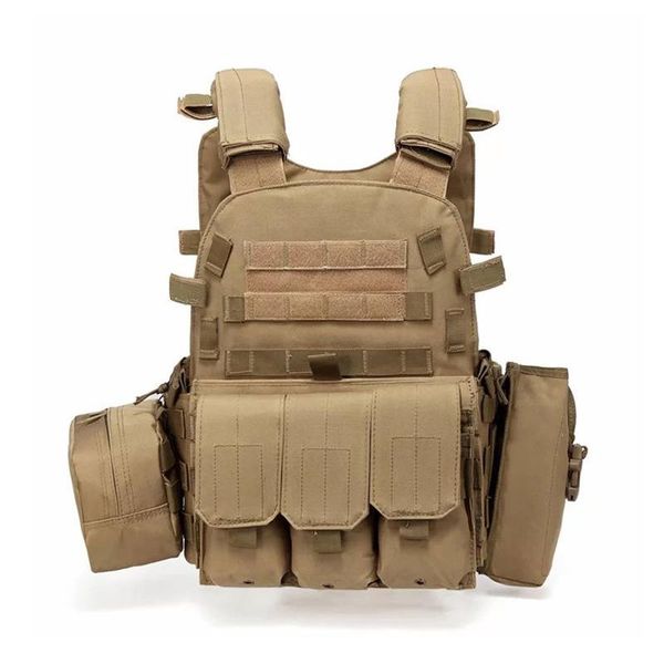 

hunting jackets tactical vest cs field painball vests with numberous pouches molle plate carrier combat for adult, Camo;black