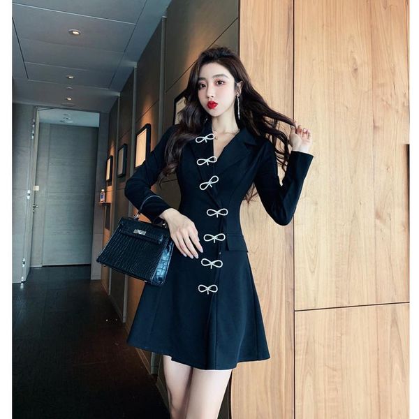

casual dresses coigarsam women one-piece dress korean black 8925, Black;gray