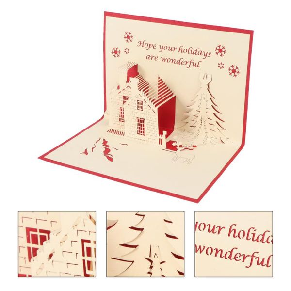 

greeting cards 2pcs hollow-out castle blessing festival for christmas