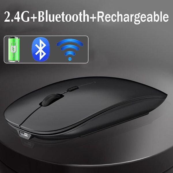 

mice wireless bluetooth mouse 2.4ghz usb silent computer game mause rechargeable ergonomic for lappc