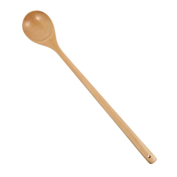 

spoons 1pc long handle round spoon delicate wooden soup japanese style