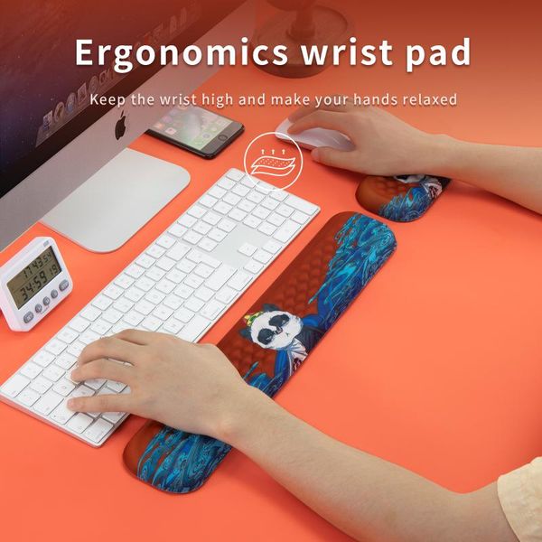 

mouse pads & wrist rests keyboard rest pad padded memory foam hand with panda pattern support for office,computer,lap comfortable typing