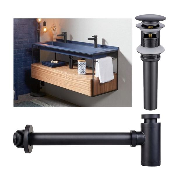 

other bath & toilet supplies bathroom basin up drain with bottle trap ser matte black sink siphon drains diy home improvement waste