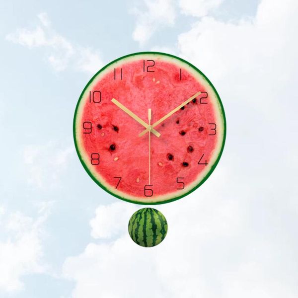 

wall clocks 1pc clock acrylic watermelon design decorative swing for kids room not included battery