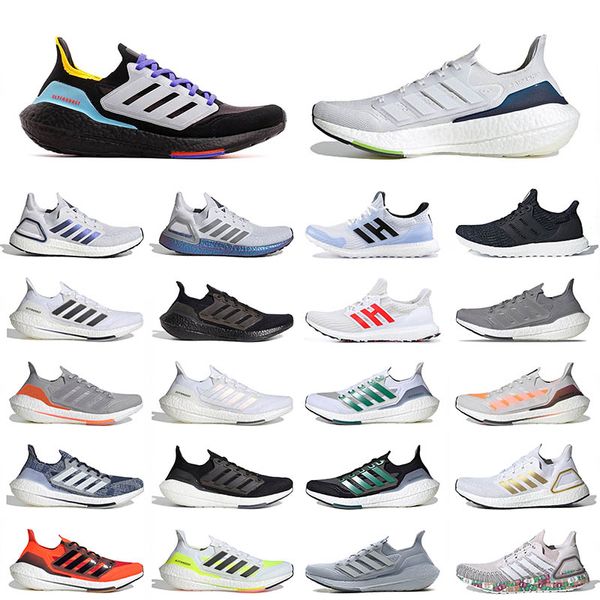 

2021 ultraboost ultra 6.0 running sports shoes black pulse aqua gray blue green orange denim triple white solar yellow mens women trainers s, White;red