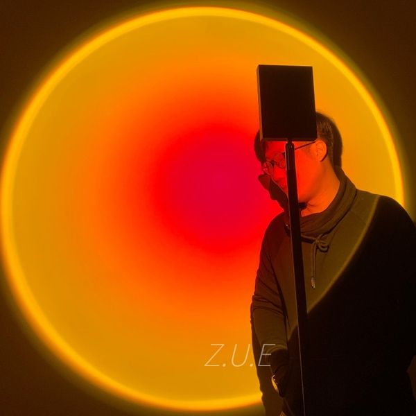 

sunset sunset projection rainbow atmosphere sun never setting lamp, led net, red light, pgraphy floor