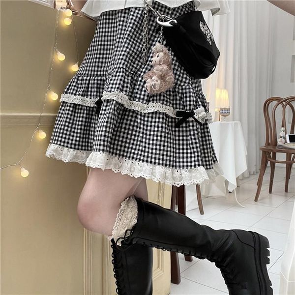 

skirts sweet womens skirt flower side lace female mini short ball gown, Black