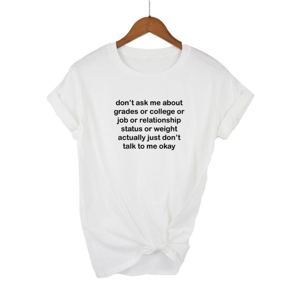 

women's t-shirt don't ask me print women tshirt cotton casual funny t shirt for lady tee hipster gray black white drop ship