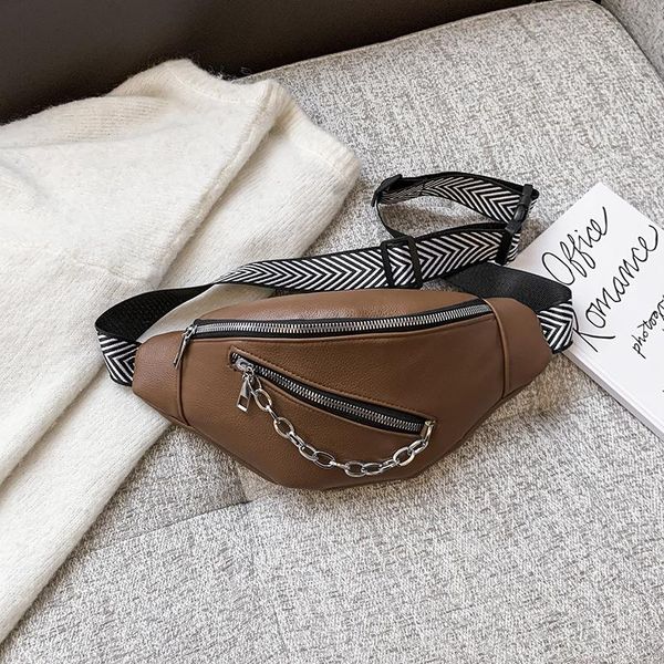 

waist bags fashion fanny pack women's pu leather female shoulder luxury messenger bag banana packs retro chest