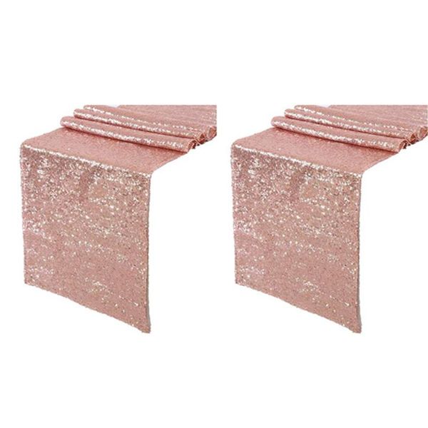 

table cloth sparkly rose gold sequin runners shimmer for wedding party anniversary birthday cake