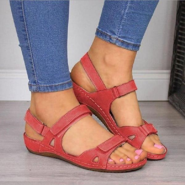 

sandals 2021 summer women breathable open toed shoes comfortable flats women's casual soft mother plus size 42 43, Black