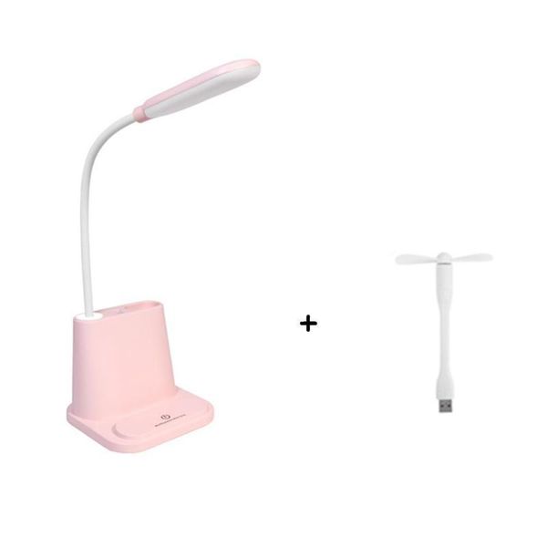 

table lamp led usb rechargeable night light with small holder pen learning bracket fan eye multi-function desk light protec e6k8