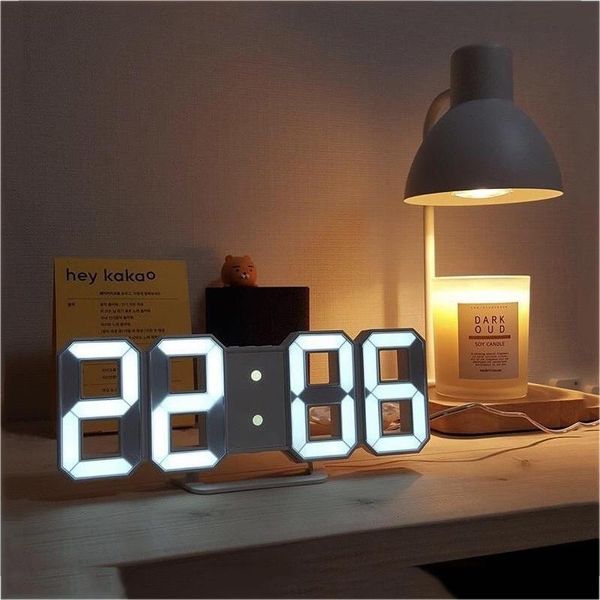 

wall clocks led digital clock alarm date temperature automatic backlight table deskhome decoration stand hang for use