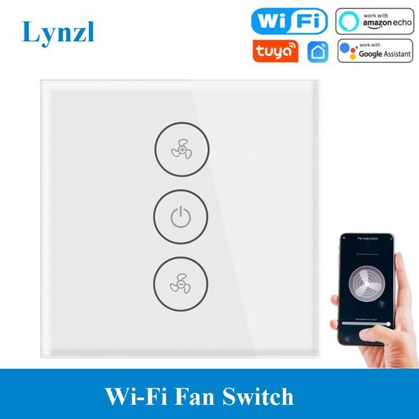 

smart home control eu tuya touch wifi ceiling fan switch life remote timer speed wall glass app work with alexa google