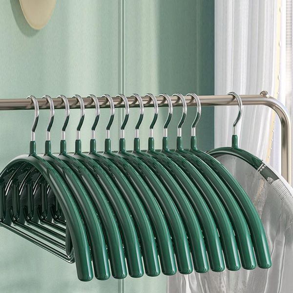 

Hangers & Racks Aluminum Alloy No Clips Clothes Hanger Home Anti Slip Coat Hanging Support Drying Wardrobe Organizer Clothing Storage Rack