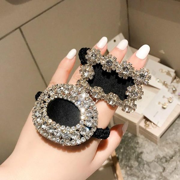 

high-grade retro elastic hair bands elegant luxury crystal rhinestone hair jewelry hairbands headpiece women accessories, Golden;silver
