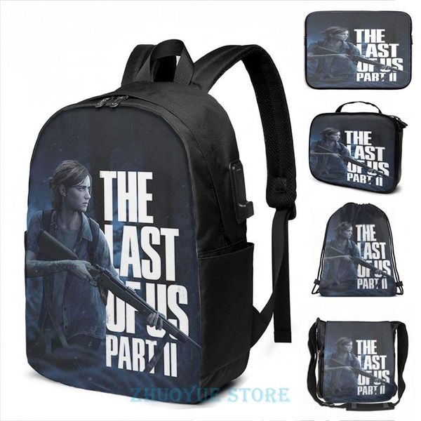 

backpack funny graphic print the last of us part 2 night hunting usb charge men school bags women bag travel laptop