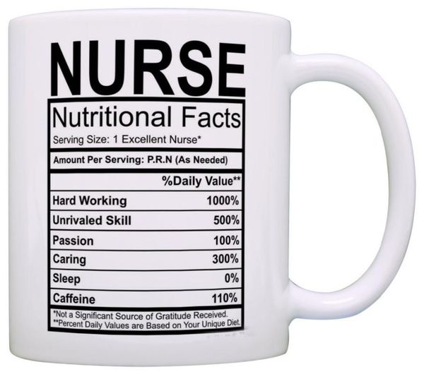 

mugs gifts nutritional facts label nursing gag gift coffee mug tea cup white