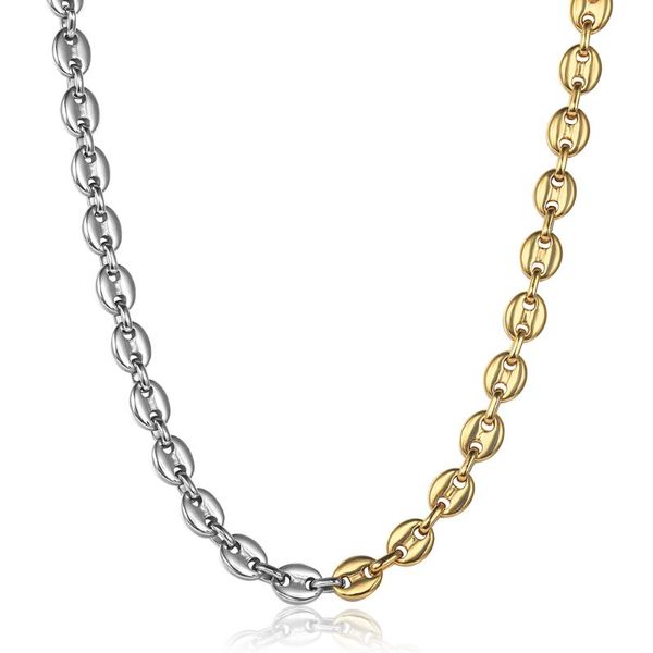 

pendant necklaces trendy gold silver color coffee bean choker women men stainless steel marina link chain neckalces adjustable dn282