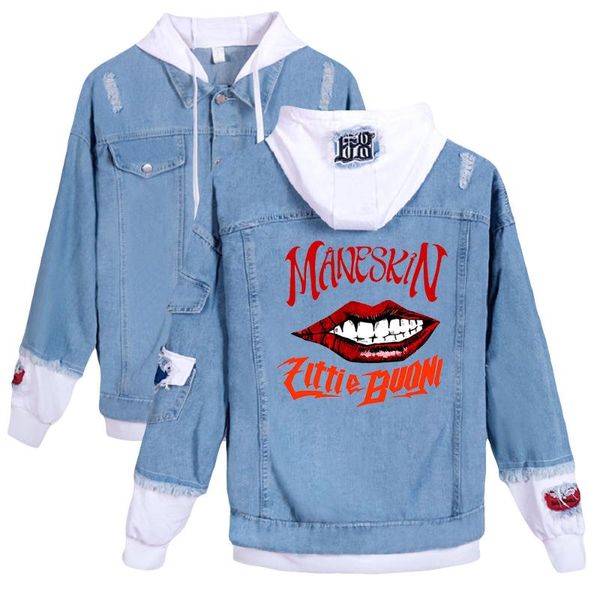 

men's hoodies & sweatshirts maneskin print autumn and winter holiday preppy style men/women street clothes denim hip hop streetwear hoo, Black