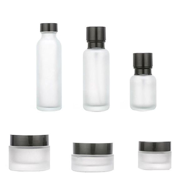 

20/30/50g cream jar 50/120/150ml empty glass essence lotion toner dispenser