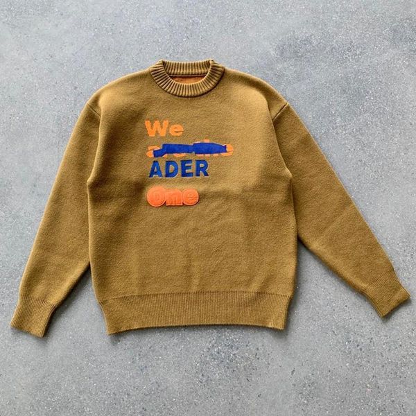 

men's sweaters ader error sweater heavy fabric we are the one adererror caramel colour sweatshirts men women 1:1 quality, White;black