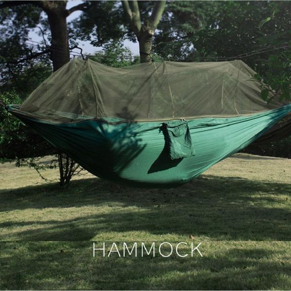

mosquito net portable travel hammock with high strength parachute fabric outdoor camping hammocks for trees hanging bed swing