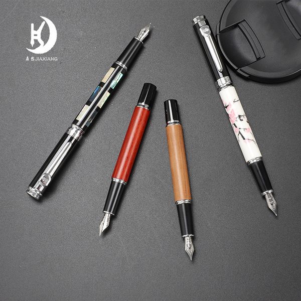 

fountain pen high grade fine workmanship pear wood , smooth writing, shell ceramic