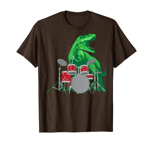 

cool dinosaur drummer shirt - gift for all drummers, White;black