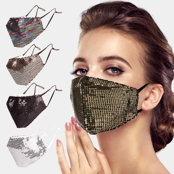 

new sequin cotton mask sunscreen washable dustproof personalized decoration party mask
