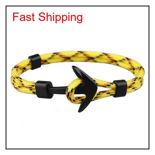 

viking jewelry mens black alloy pirate nautical navy anchor bracelets rope woven bracelet for women men jllmmy lottery2010, Golden;silver