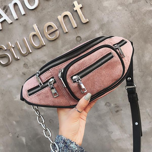 

waist bags women sport outdoor fanny pack bag suede phone small mini belt cool chest bum b152