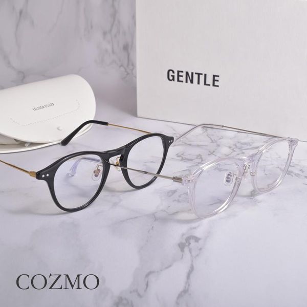 

fashion sunglasses frames gm round women eyeglasses gentle cozmo myopia glasses frame men reading plain glass spectacles, Black