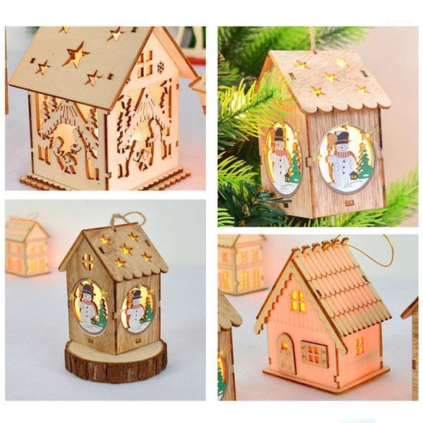 

christmas decorations tree wooden house chalet pendant hanging ornaments gift kerst decoratie1