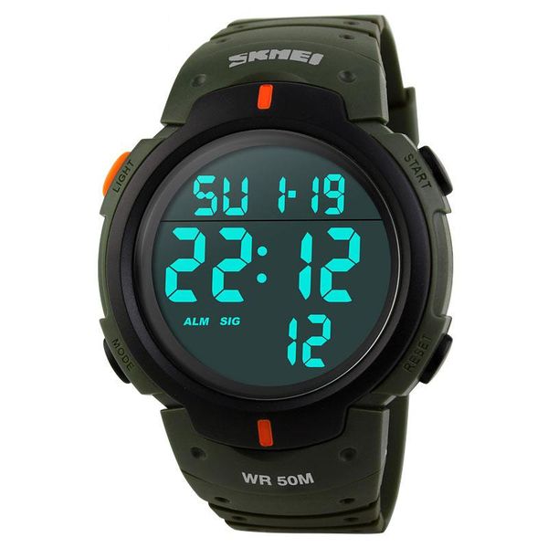 Skmei открытый спортивный часы мужчины большой циферблат мода простые часы календарь PU ремешок 5bar водонепроницаемый цифровой часы Reloj Hombre 1068-2022