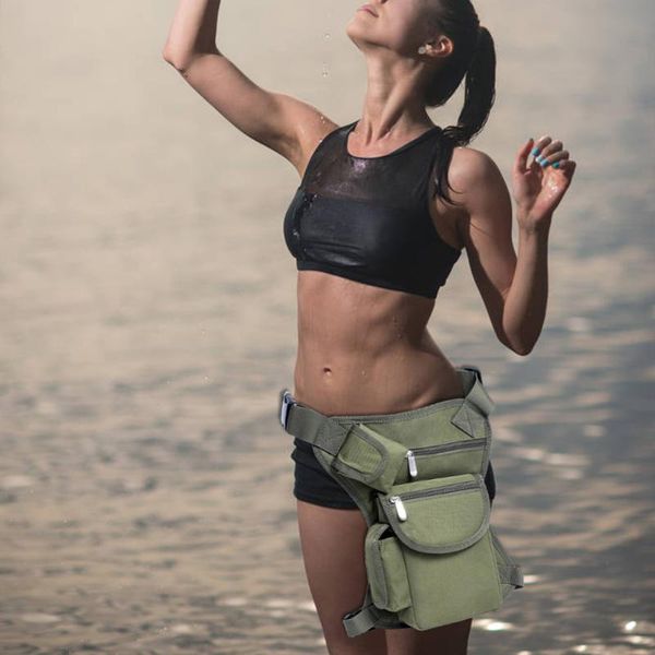 

waist bags multi-function canvas molle accessory bag portable leg practical packs for outdoor climbing riding hiking