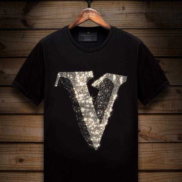 

w0333 trendy cotton fashion simple slim fit t-shirt net red summer ice silk t-shirt shichao brand short sleeve drill, White;black