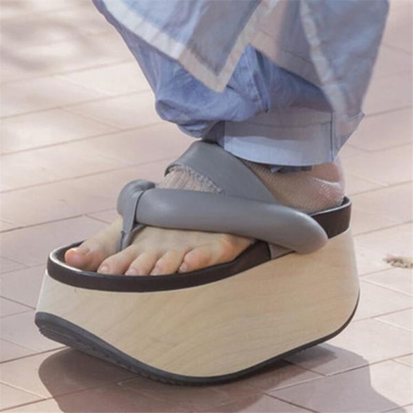

slippers fashion platform women flip flops genuine leather thick bottom flat slipper summer sandals ladies casual slides, Black