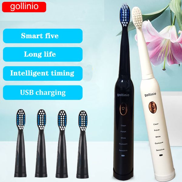 

gollinio electric toothbrush sonic usb fast charging gl11a electronic rechargeable tooth brush electr replacement waterproof xp7