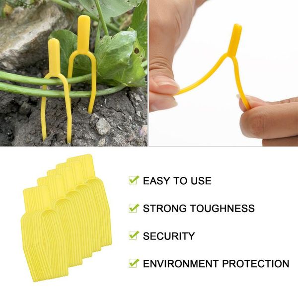 

50/100pcsgarden plant vegetable clip plant vine fixer vines fastener tied clips plastic gardening fixing clip buckle hook